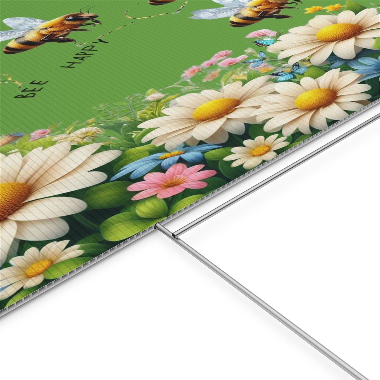 Bee Happy - Plastic Garden Sign