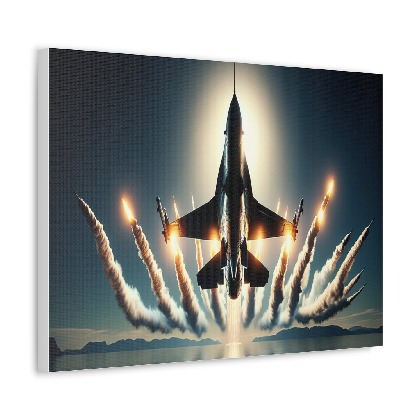 Afterburners, F16 Aircraft on Stretched Canvas