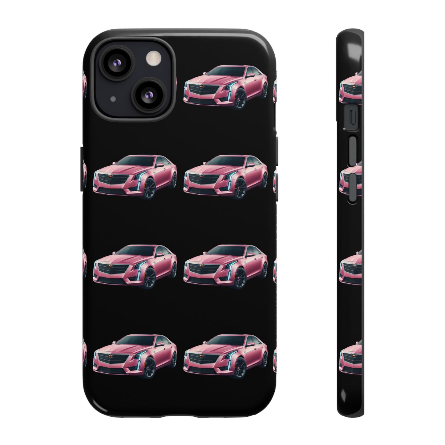 Pink Caddy On Black Phone Case
