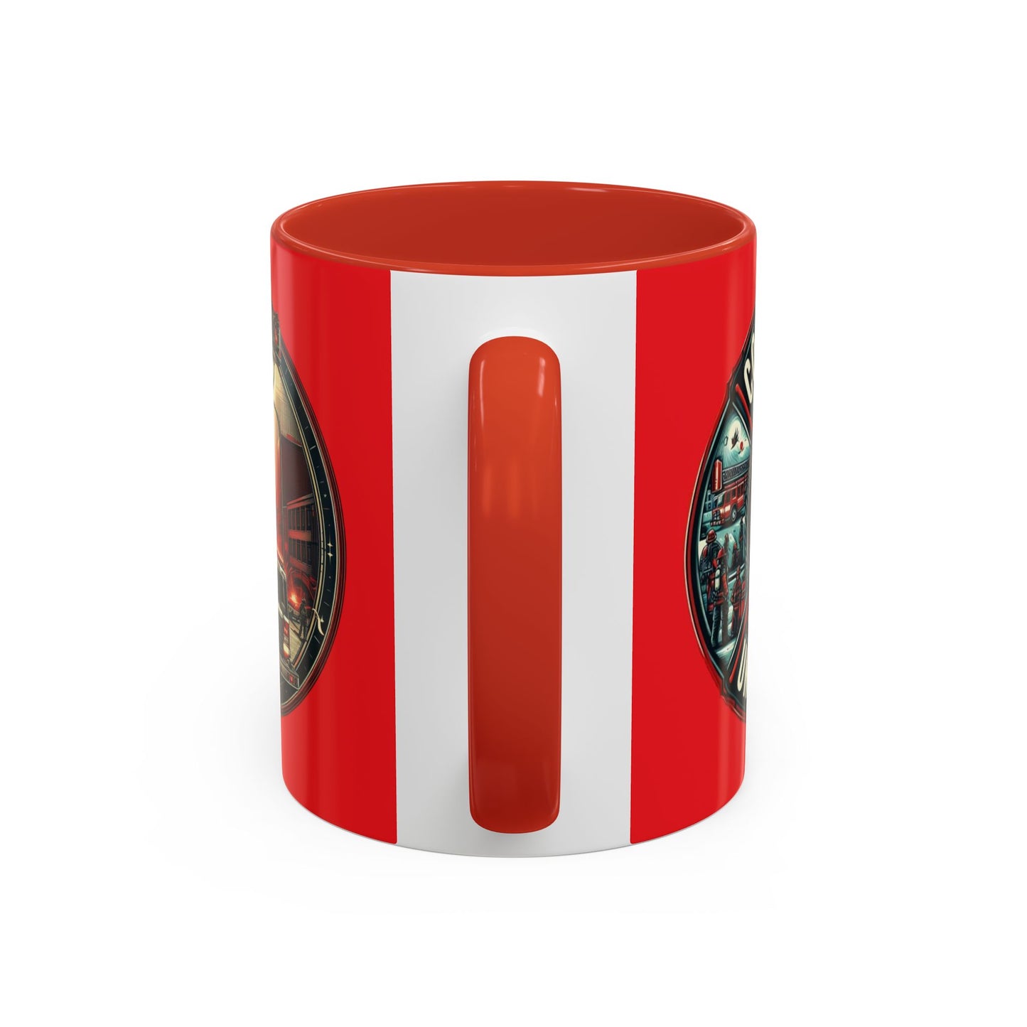 Courage Under Fire - Hook and Ladder 11oz Red Accent Coffee Mug