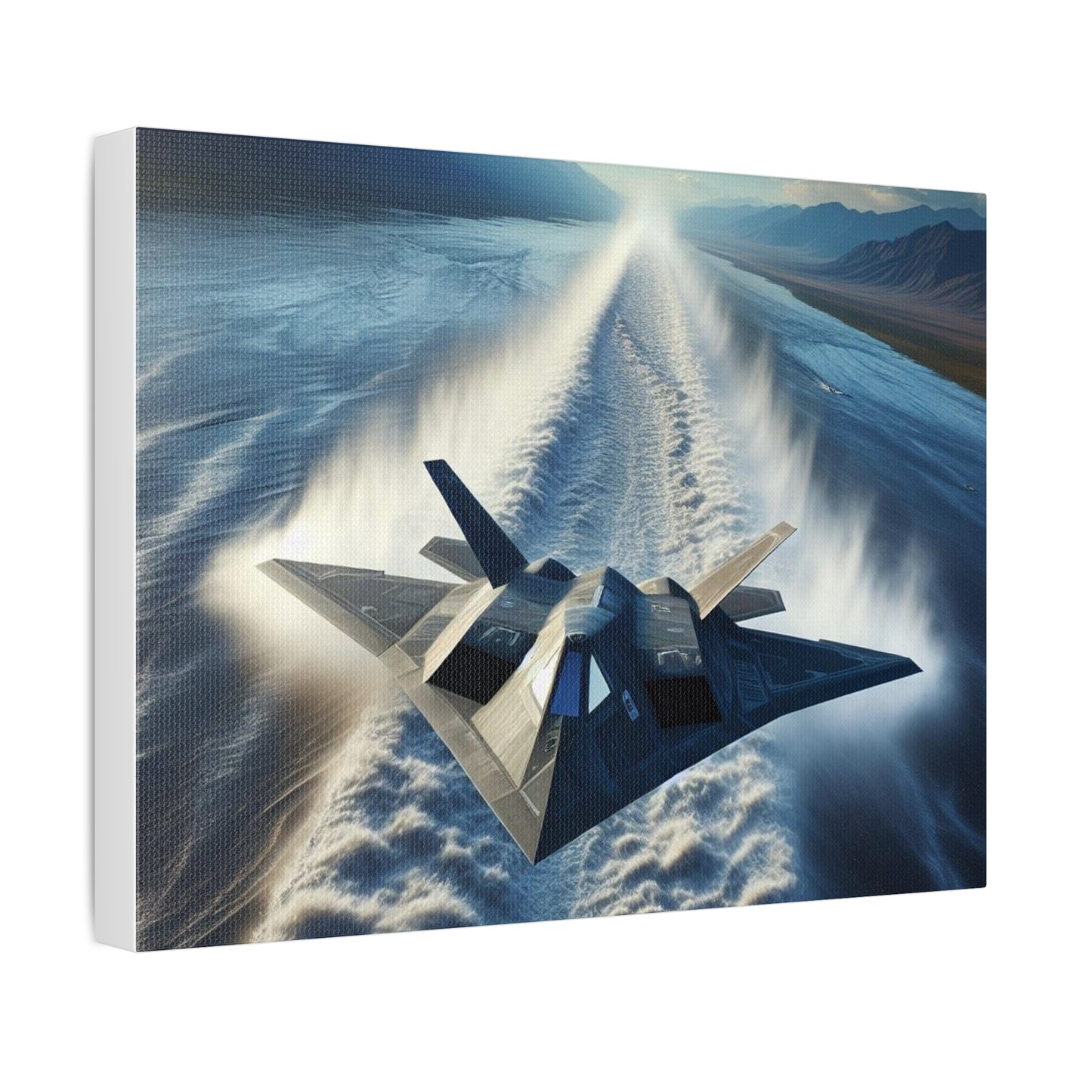 F117 Aircraft On Low Approach -  Stretched Canvas