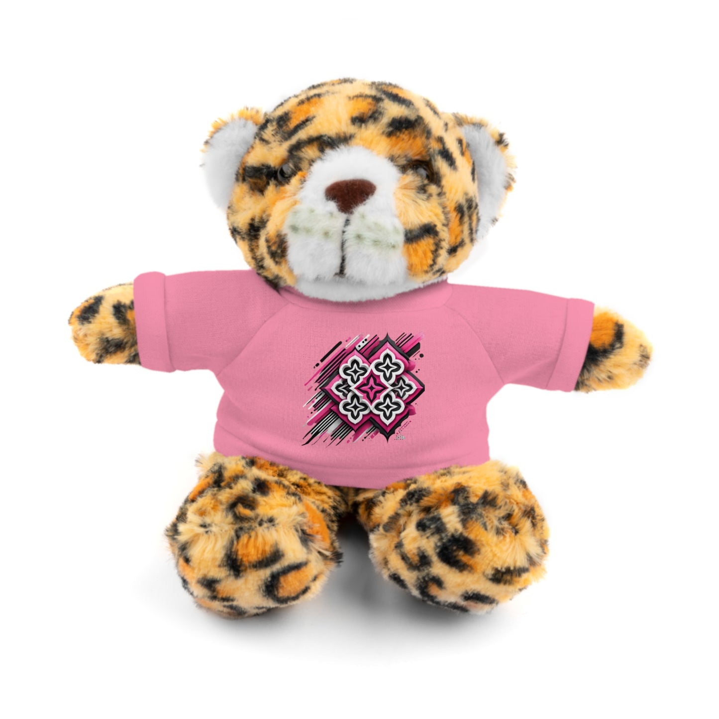 Pink Quatrefoil Designer Stuffed Animals with Tee