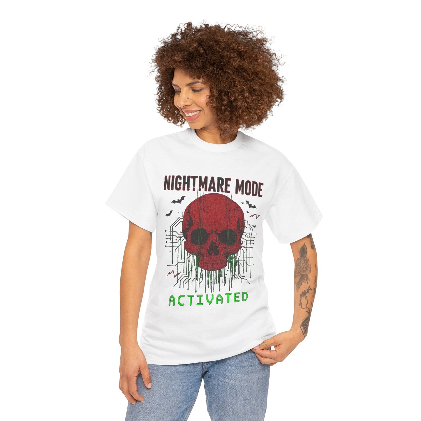 NIGHTMARE MODE ACTIVATED TShirt (Red Skull)