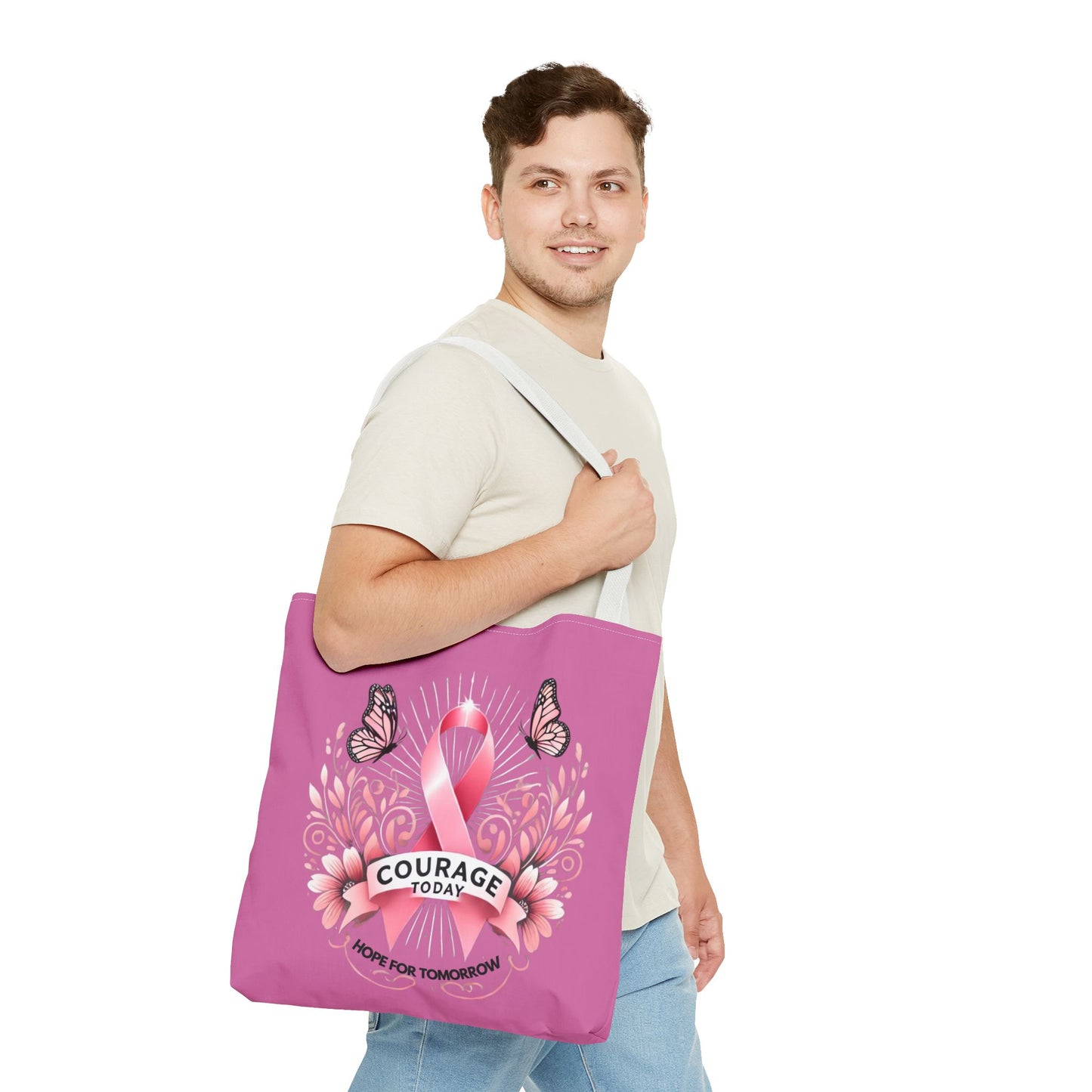 Courage Today... Breast Cancer Awareness Tote Bag