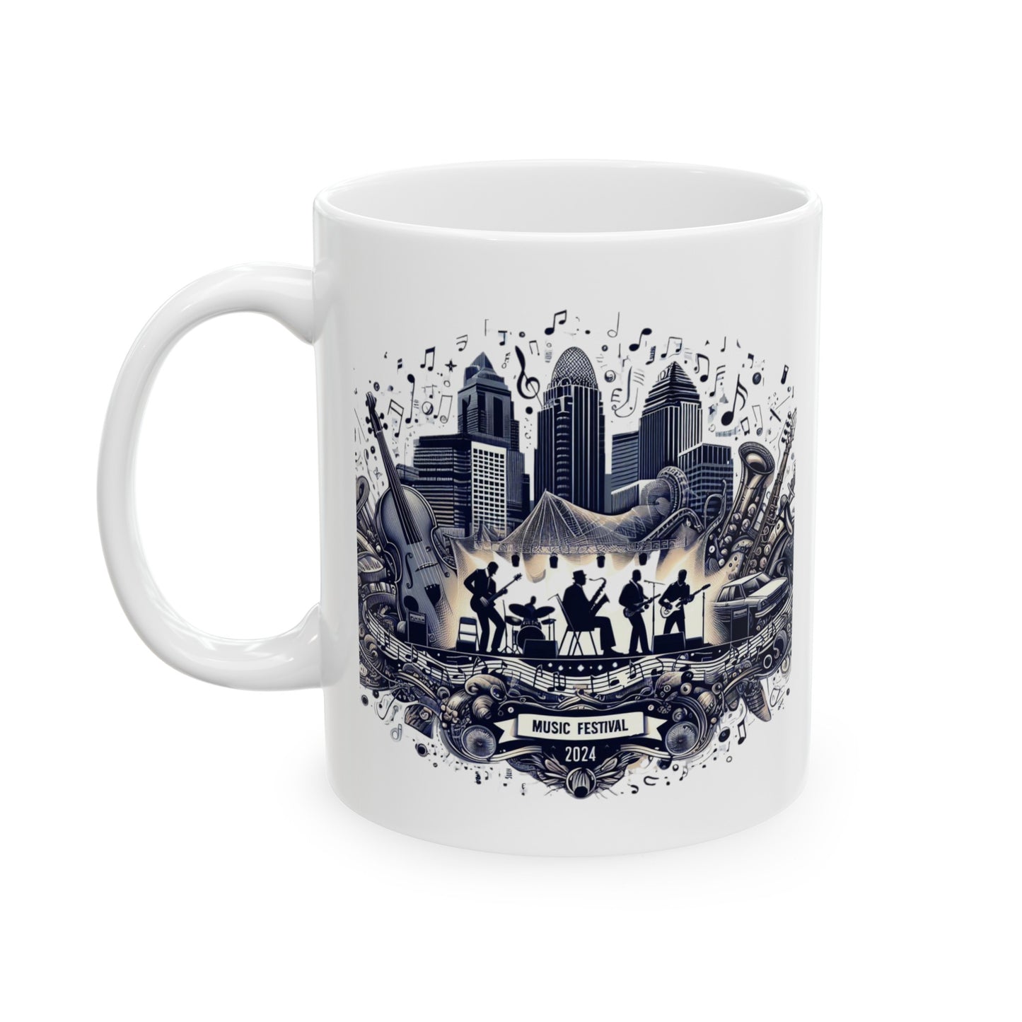 Music Festival Ceramic Mug, (11oz, 15oz)