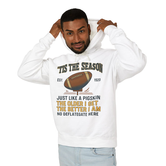 "'TIS THE SEASON" Funny Football Hoodie, Unisex Hoodie, Lightweight Hoodie, Gifts for Men, Holiday Apparel