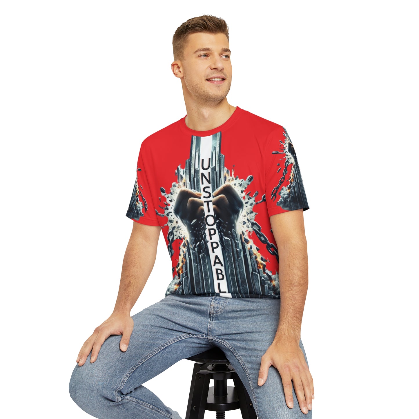 UNSTOPPABLE -Men's Polyester Tee - Red