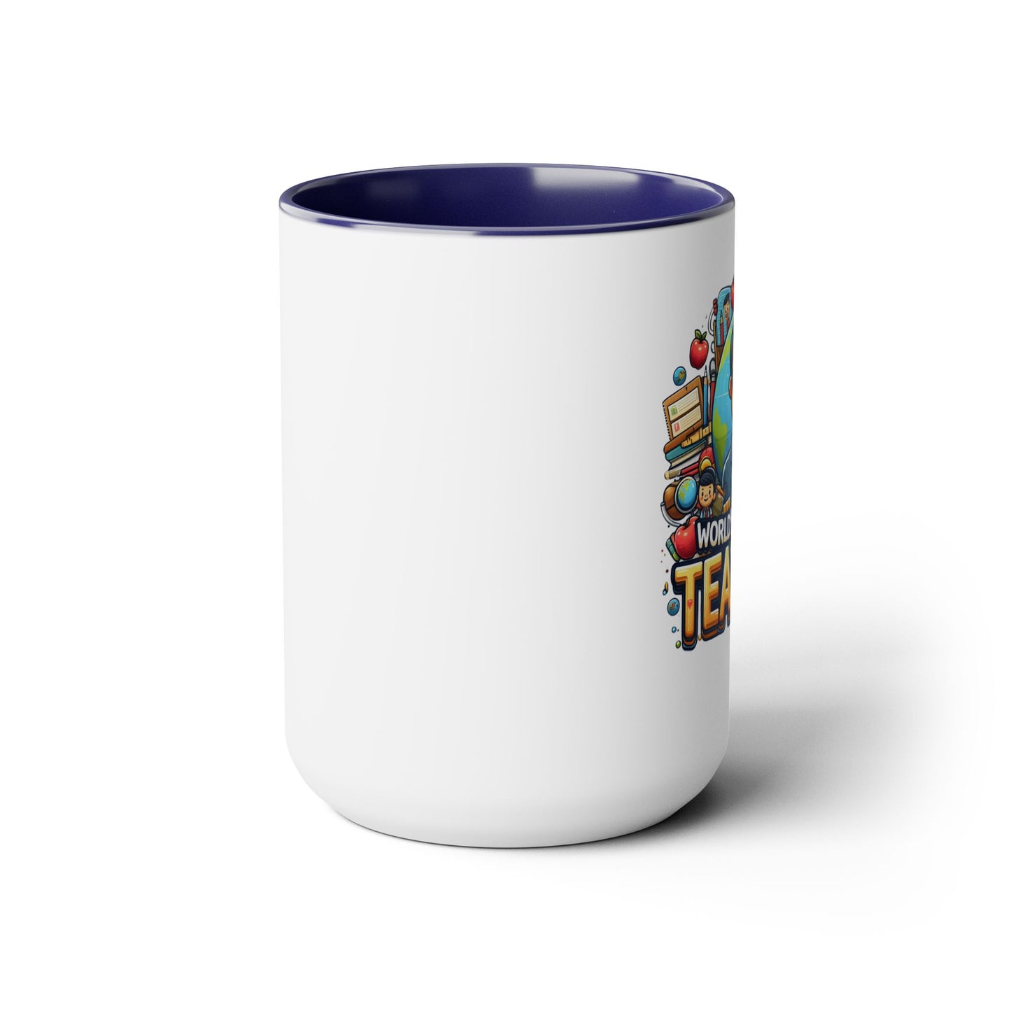 World's Greatest Teacher - Two-Tone Coffee Mugs, 15oz, (RightG1)