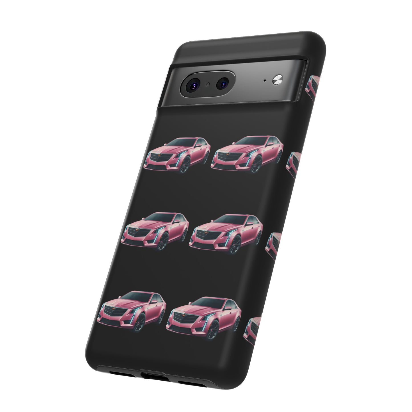 Pink Caddy On Black Phone Case