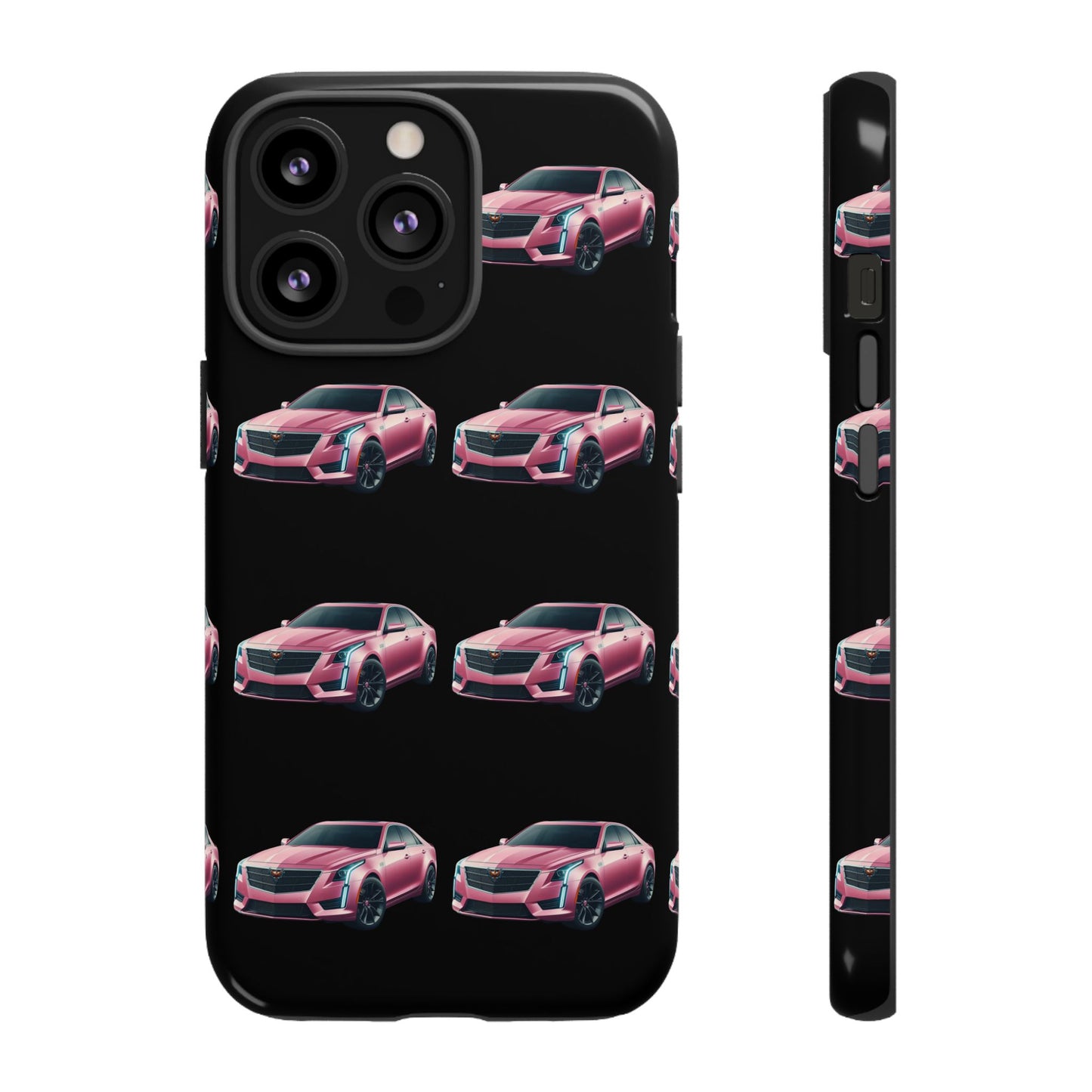 Pink Caddy On Black Phone Case