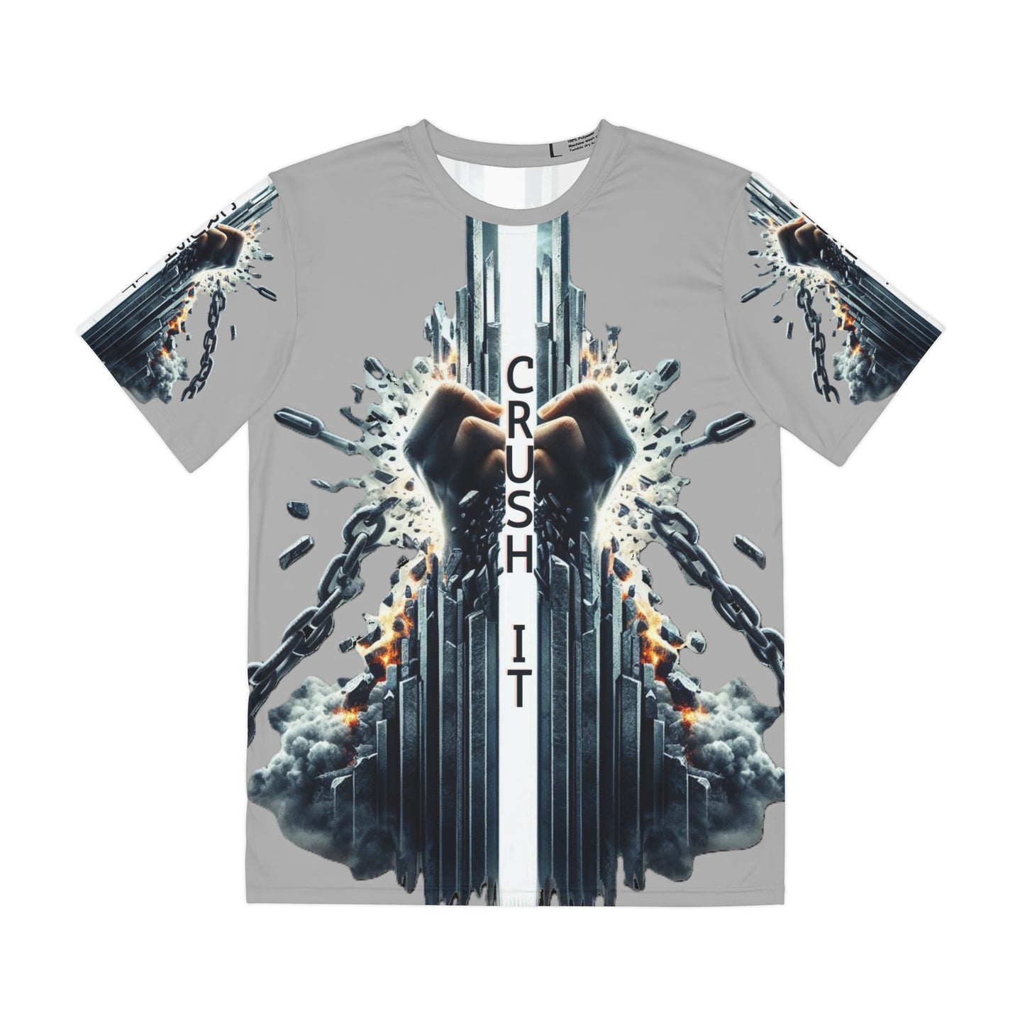 CRUSH IT! -Men's Polyester Tee - Light Grey
