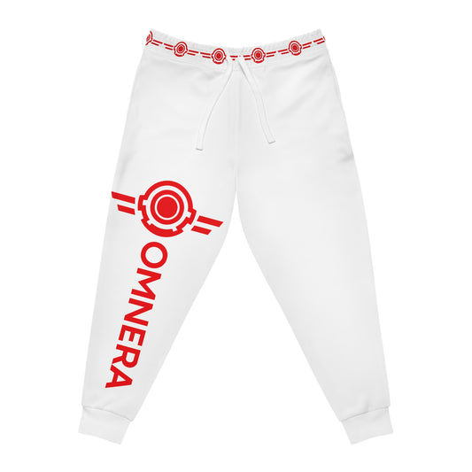 Omnera Branded - Right Leg - White & Red Branded Track Pants