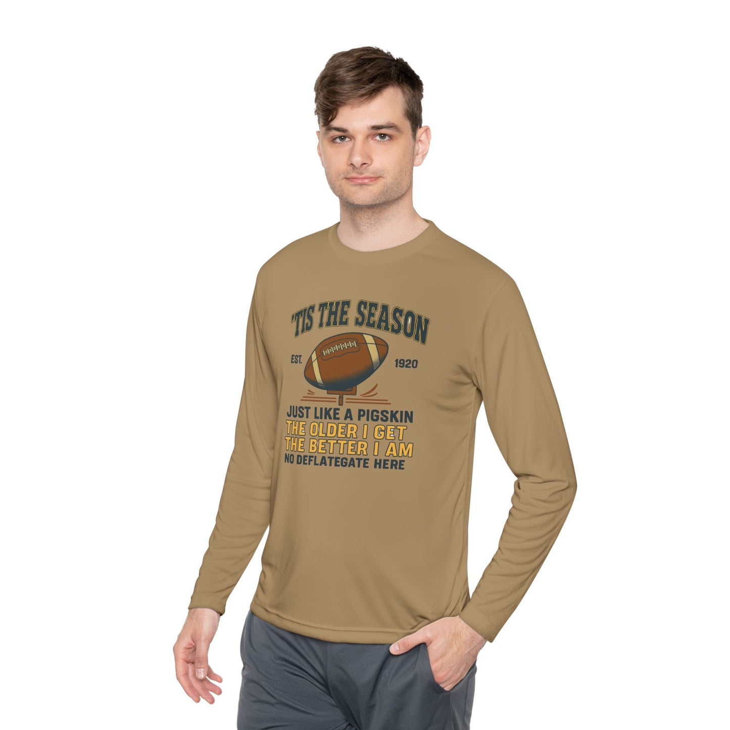 'TIS THE SEASON, Festive Long Sleeve Tee for Football Lovers, Perfect Gift for Sports Dads