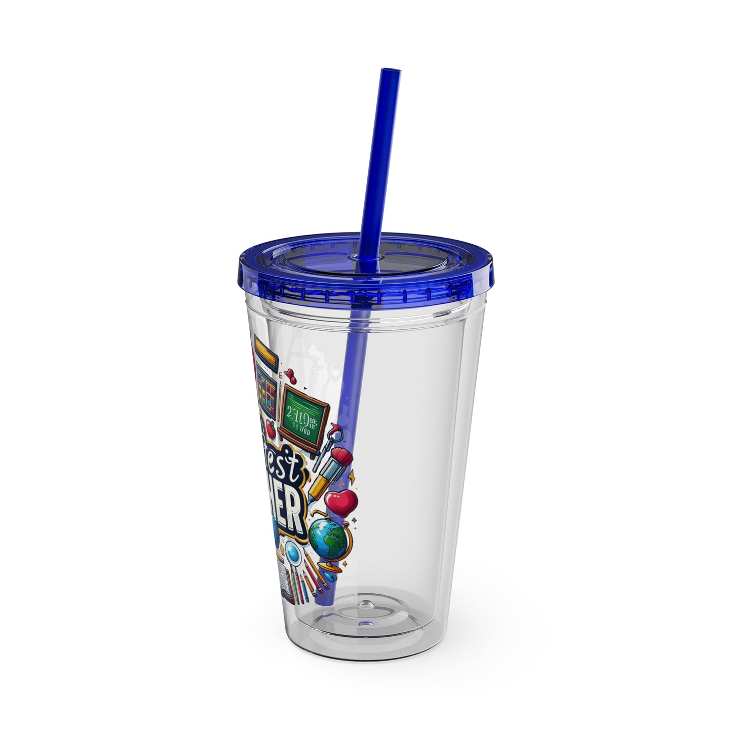 World's Greatest Teacher - Sunsplash Tumbler with Straw, 16oz (G2)