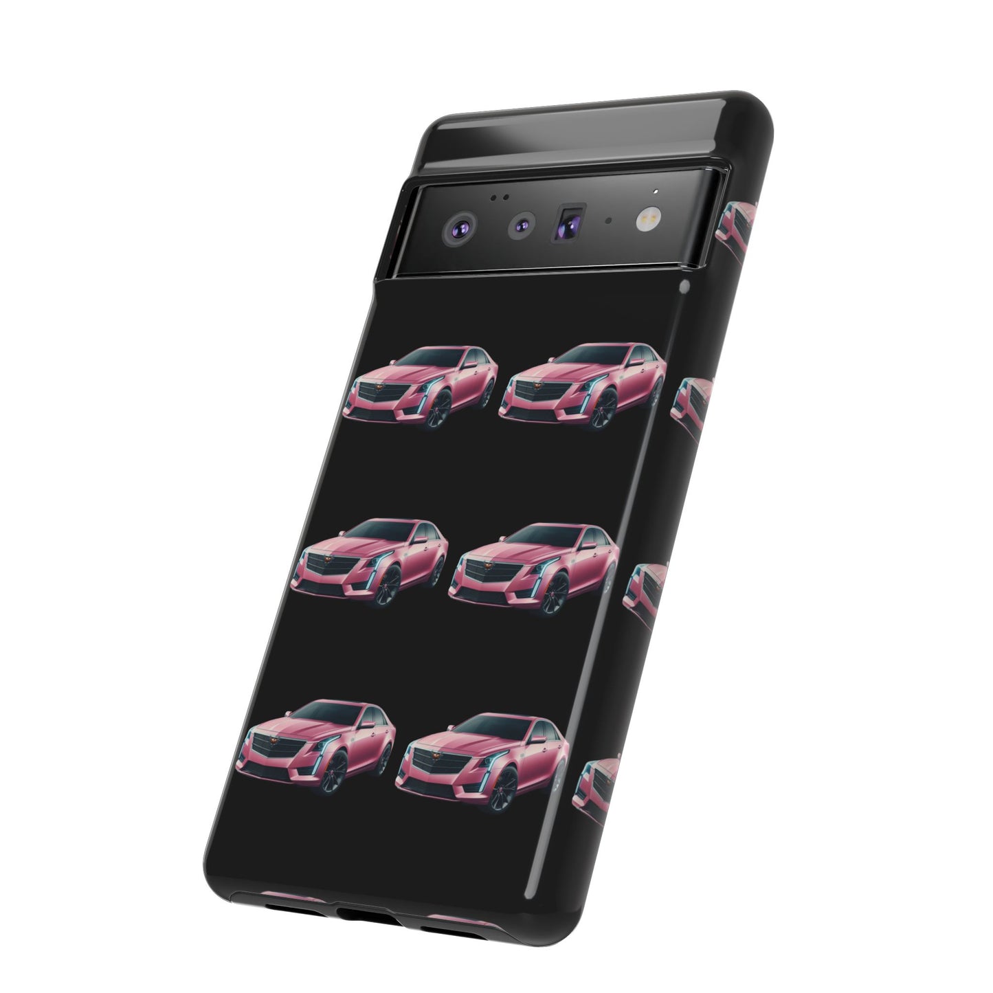 Pink Caddy On Black Phone Case