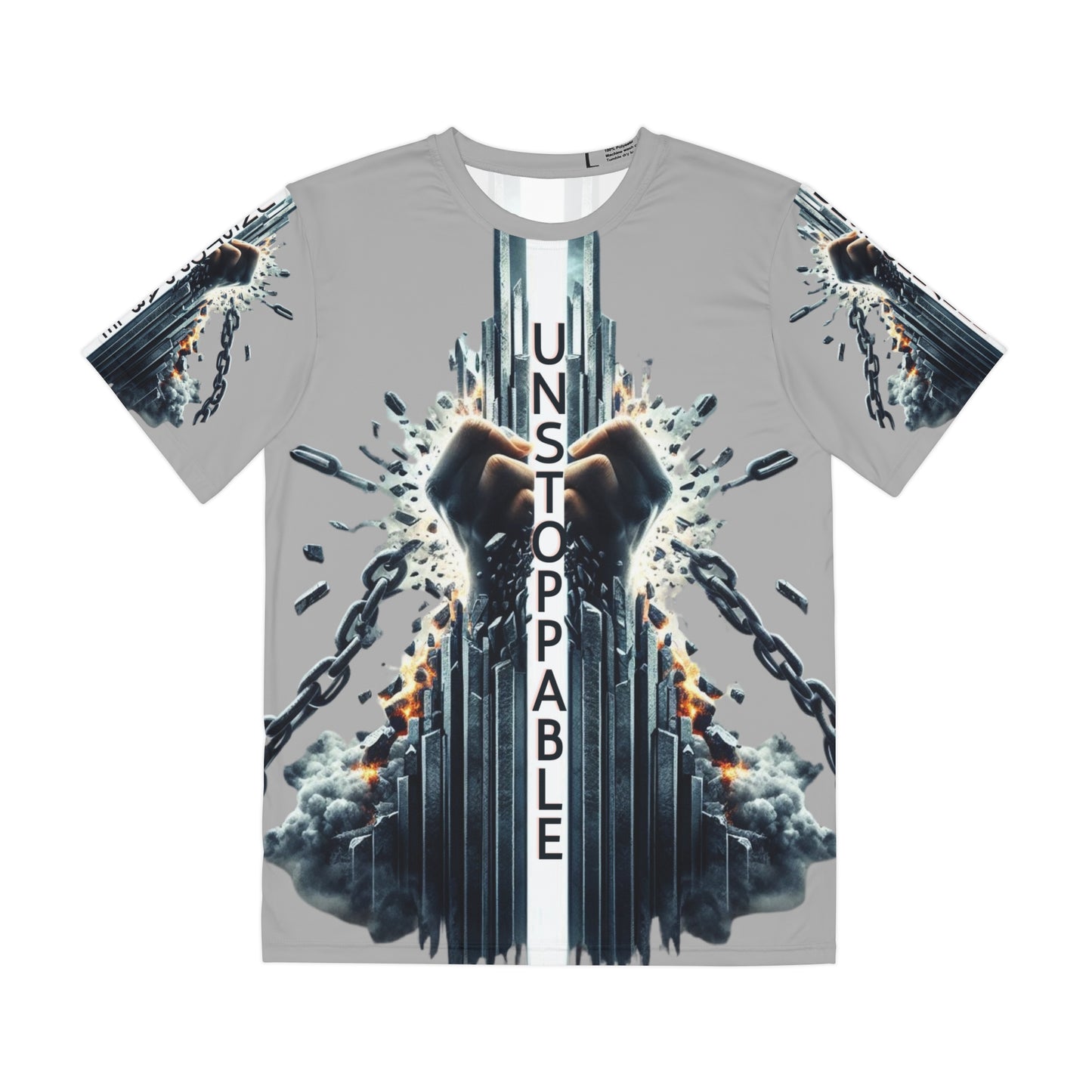 UNSTOPPABLE -Men's Polyester Tee - Light Grey