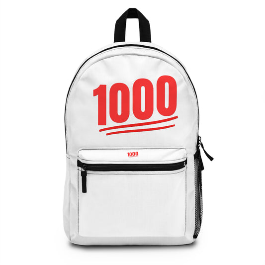 1000, Leaps Above 100, White Confirmation Backpack