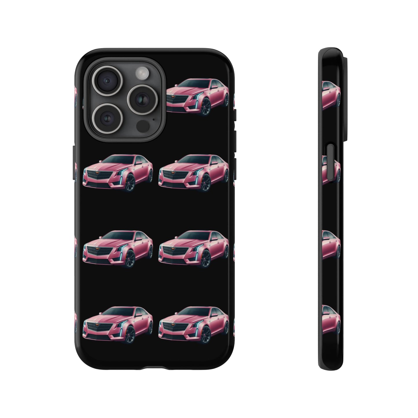 Pink Caddy On Black Phone Case