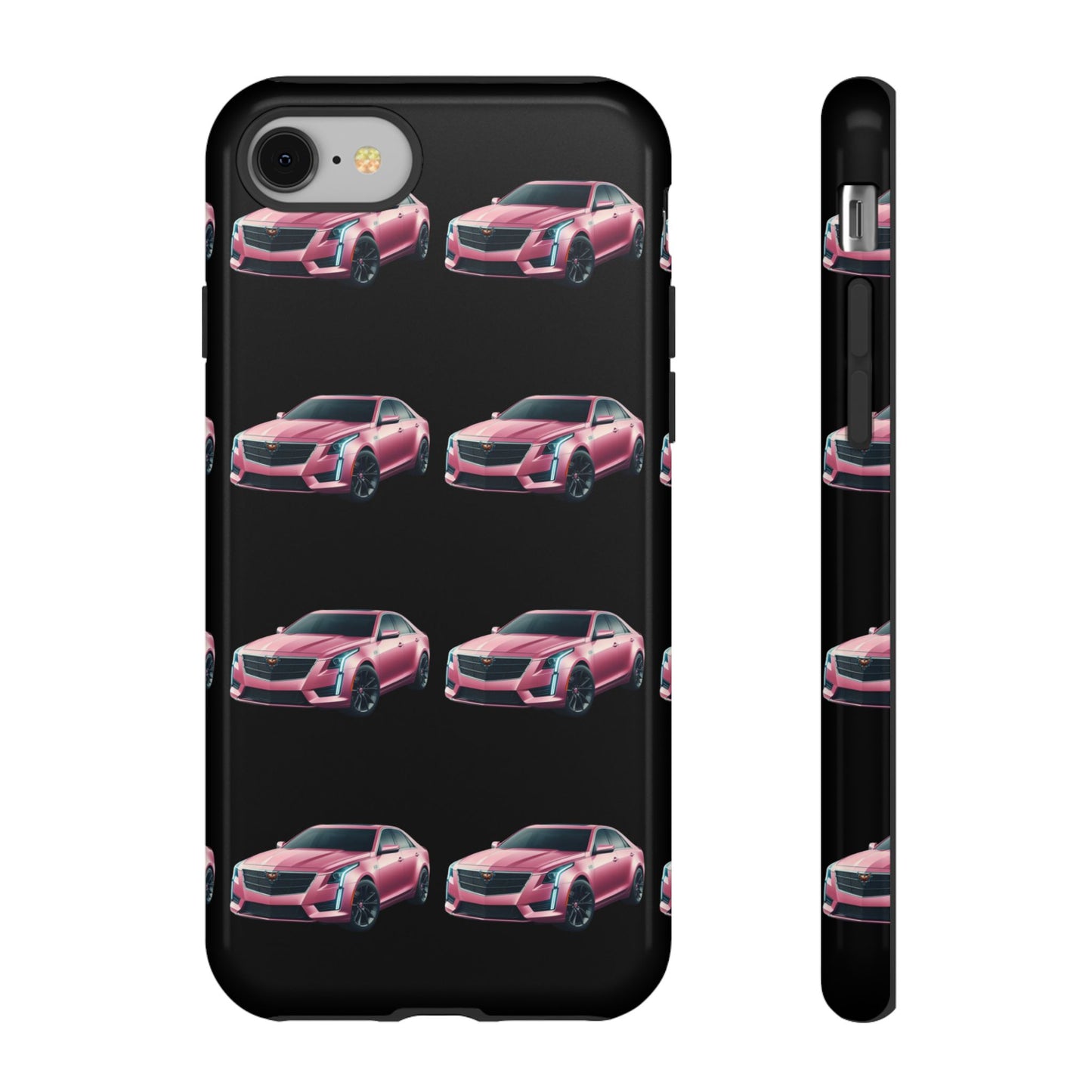 Pink Caddy On Black Phone Case
