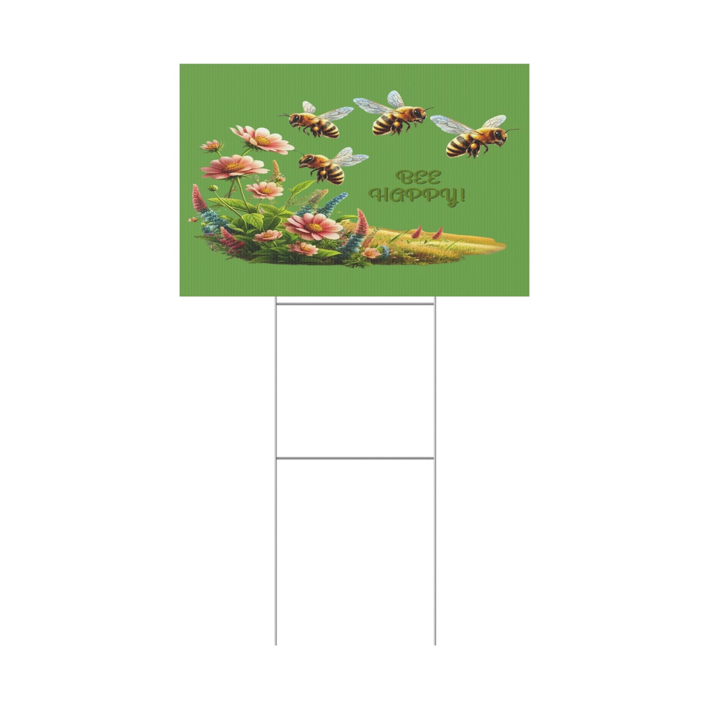 Bee Happy - Plastic Garden Sign