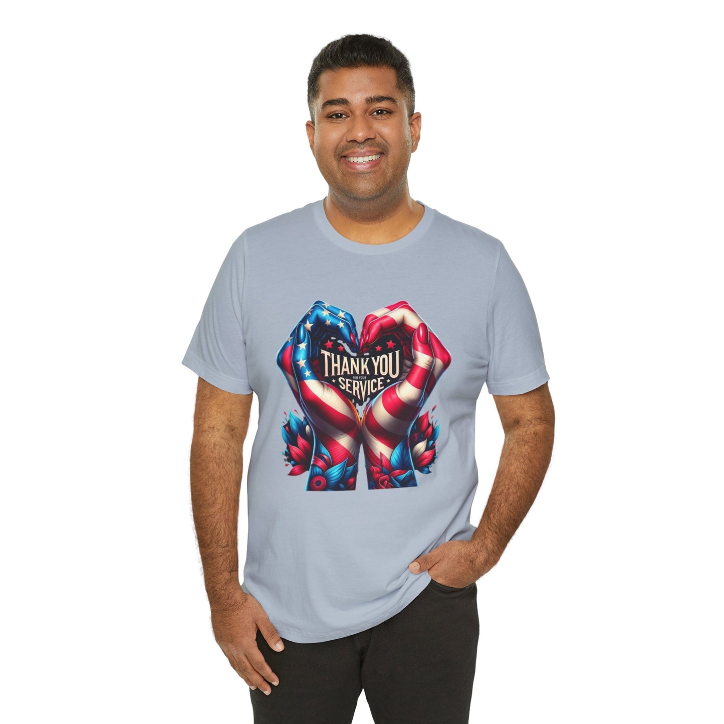 "Thank You For Your Service" - Both Sides Printed - Short Sleeve Tee