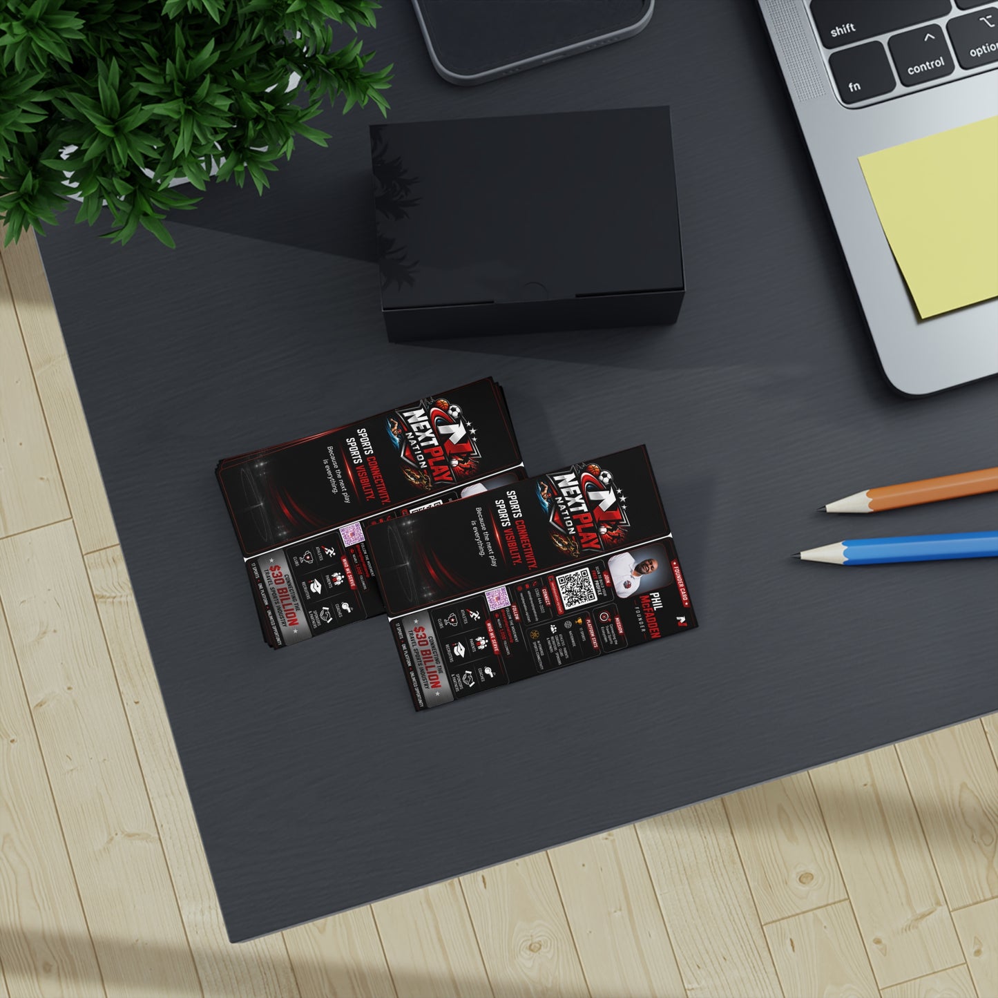 Business Cards — Sports Technology Event Branded Double-Sided Design (100pcs)