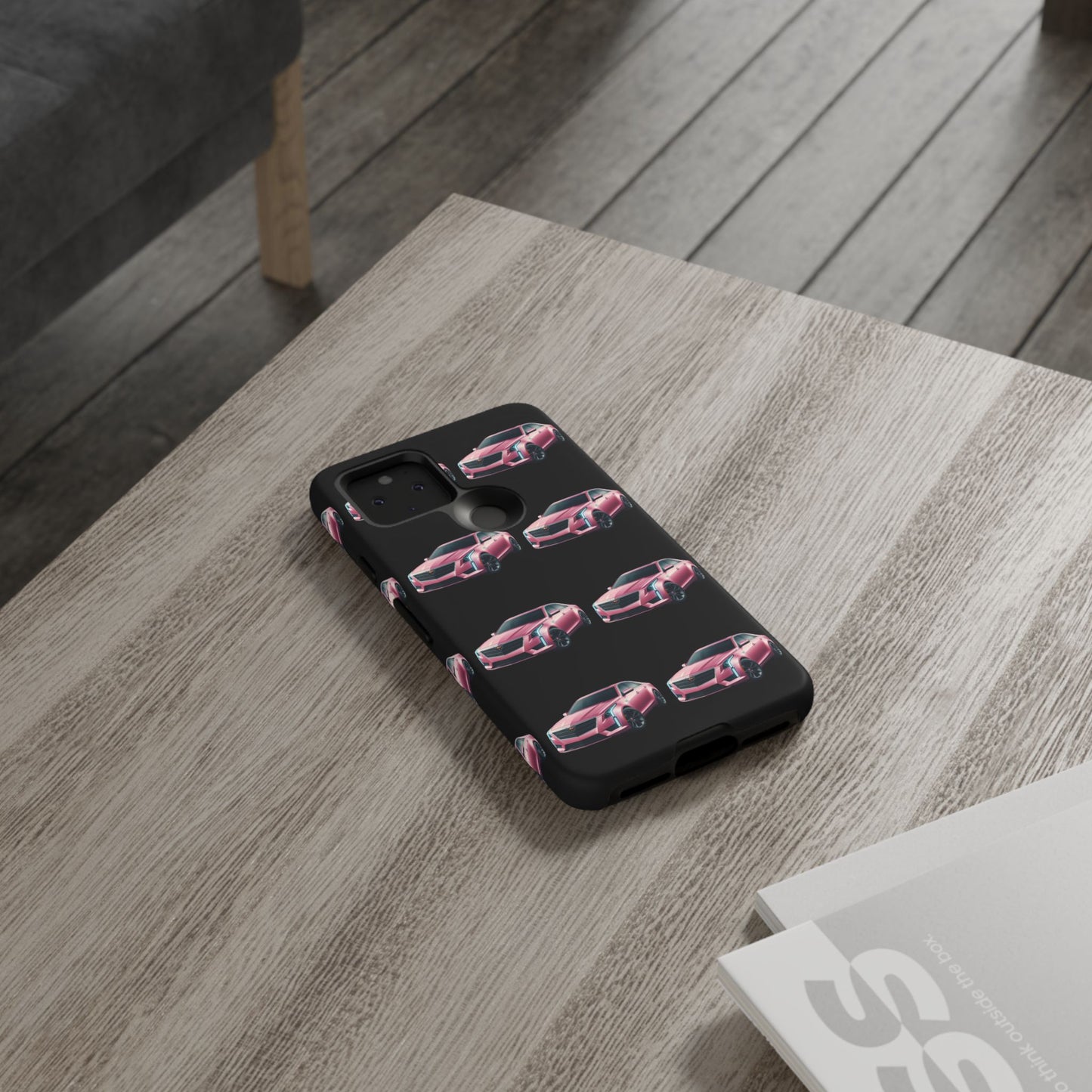 Pink Caddy On Black Phone Case