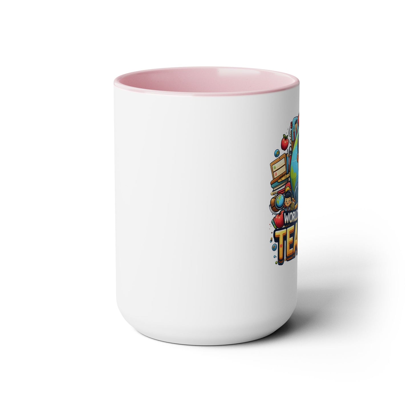 World's Greatest Teacher - Two-Tone Coffee Mugs, 15oz, (RightG1)