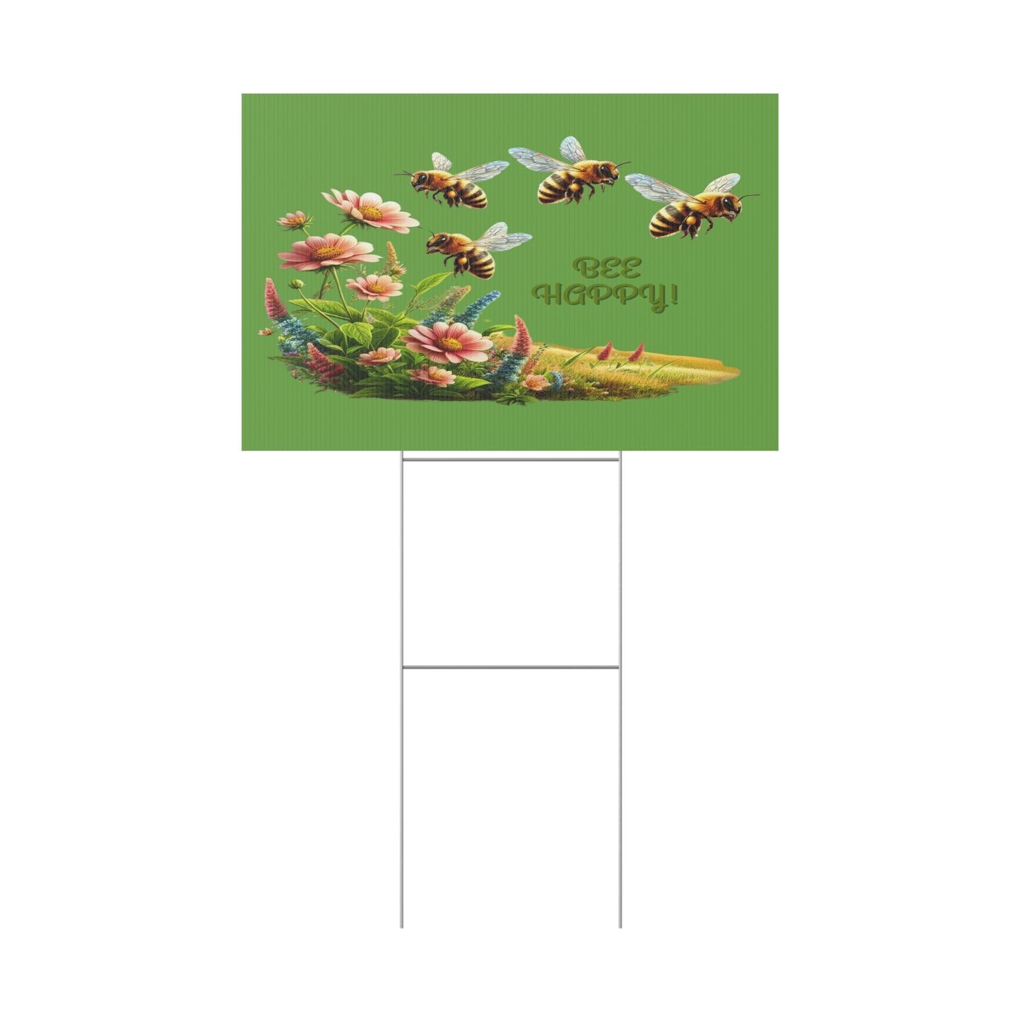 Bee Happy - Plastic Garden Sign