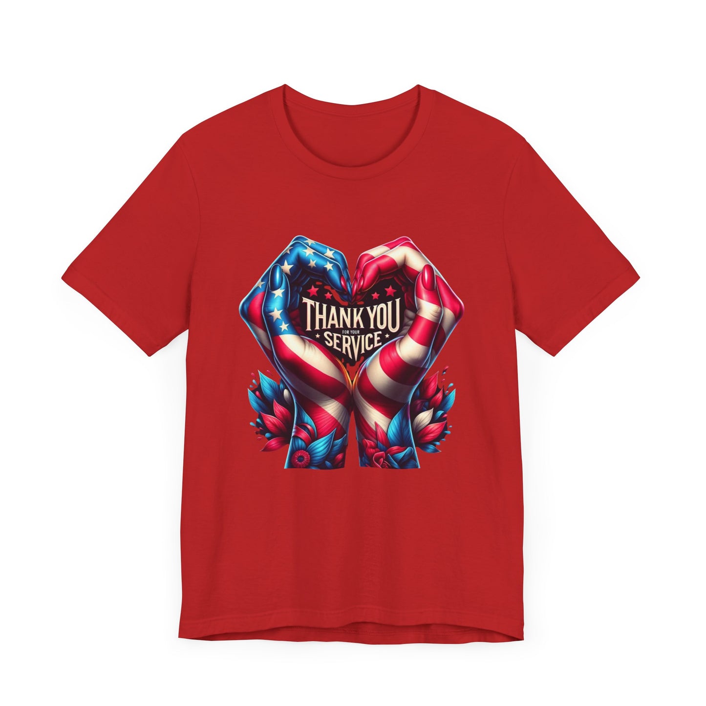"Thank You For Your Service" - Both Sides Printed - Short Sleeve Tee