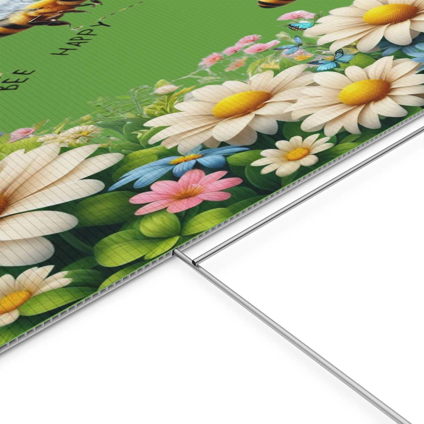 Bee Happy - Plastic Garden Sign