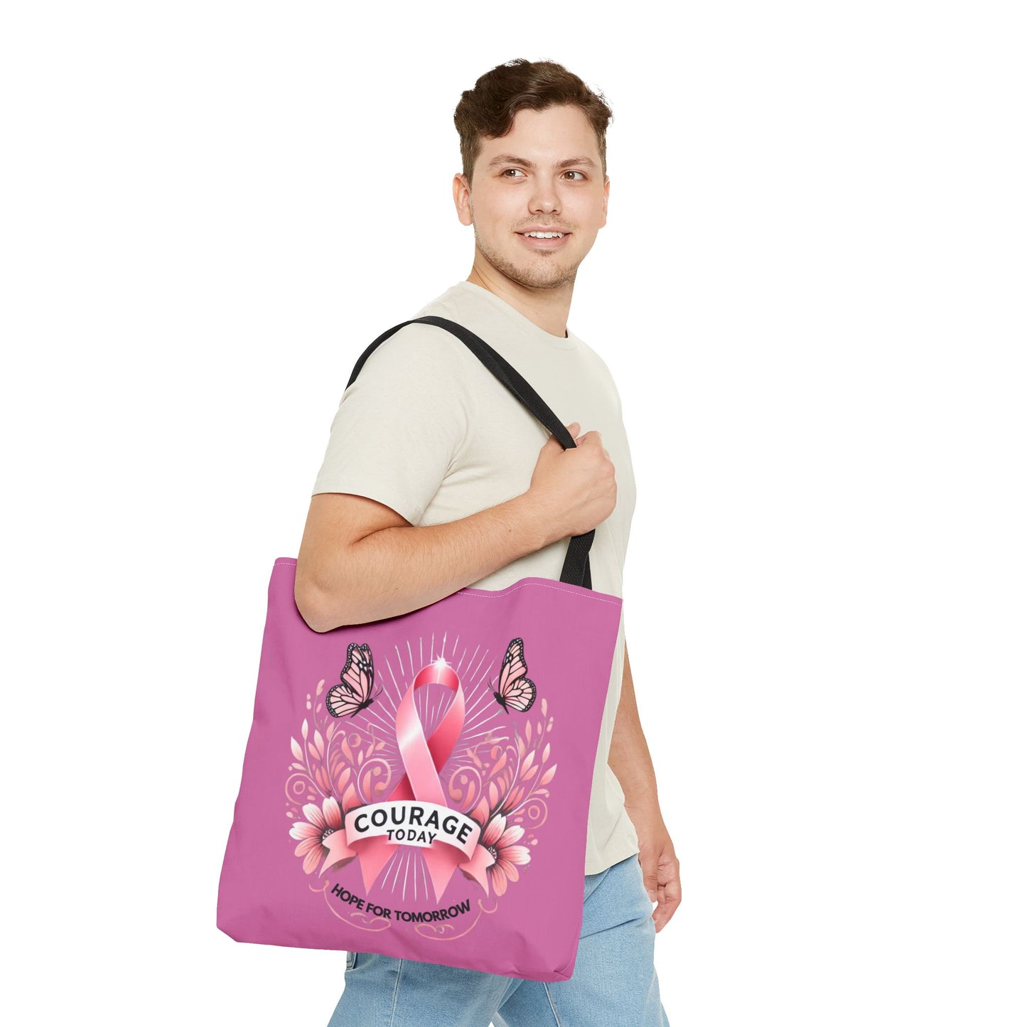 Courage Today... Breast Cancer Awareness Tote Bag