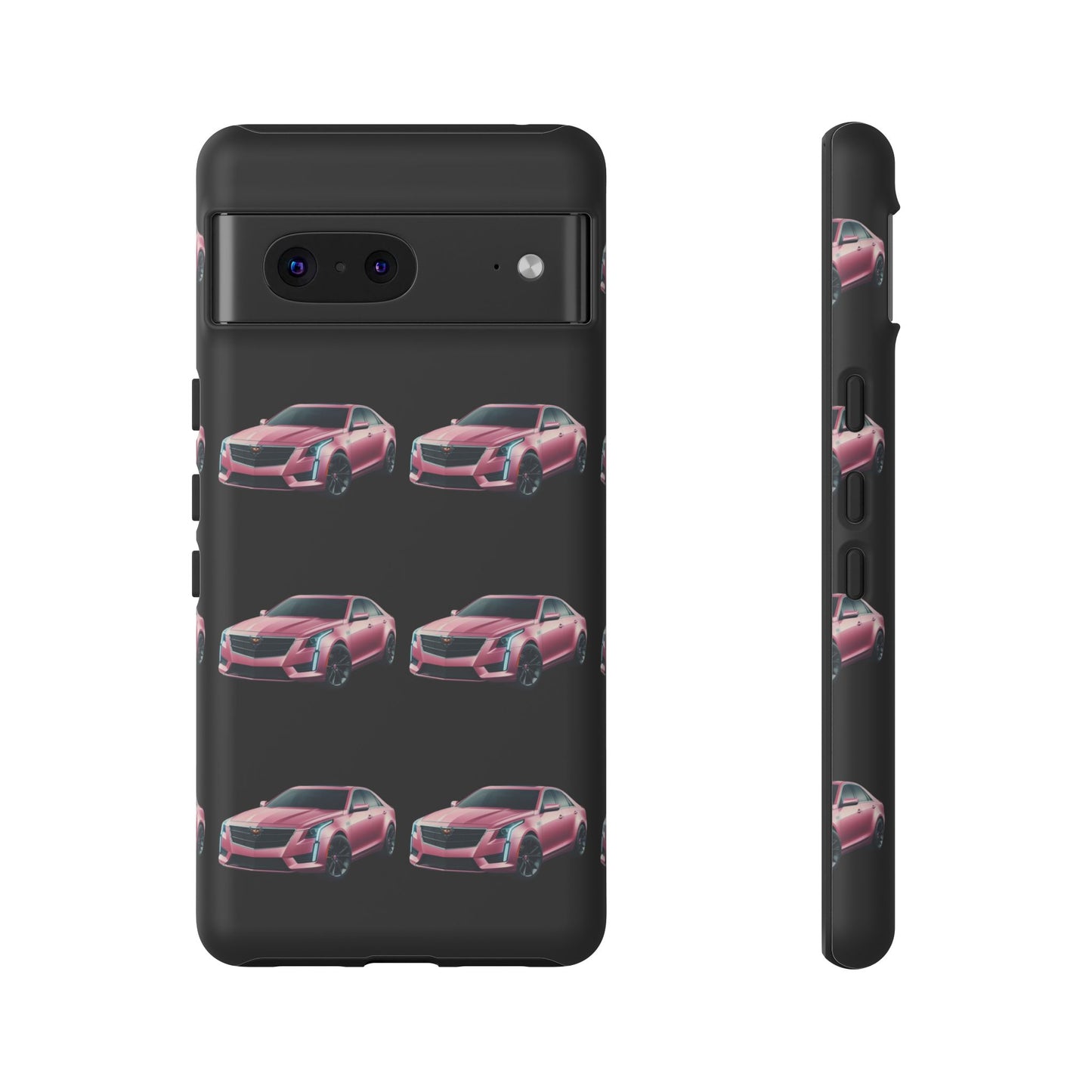 Pink Caddy On Black Phone Case
