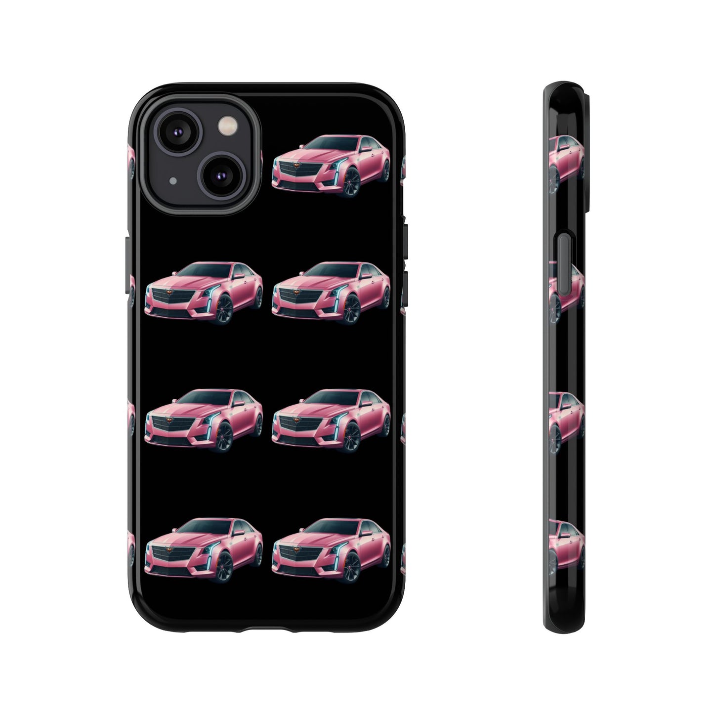 Pink Caddy On Black Phone Case
