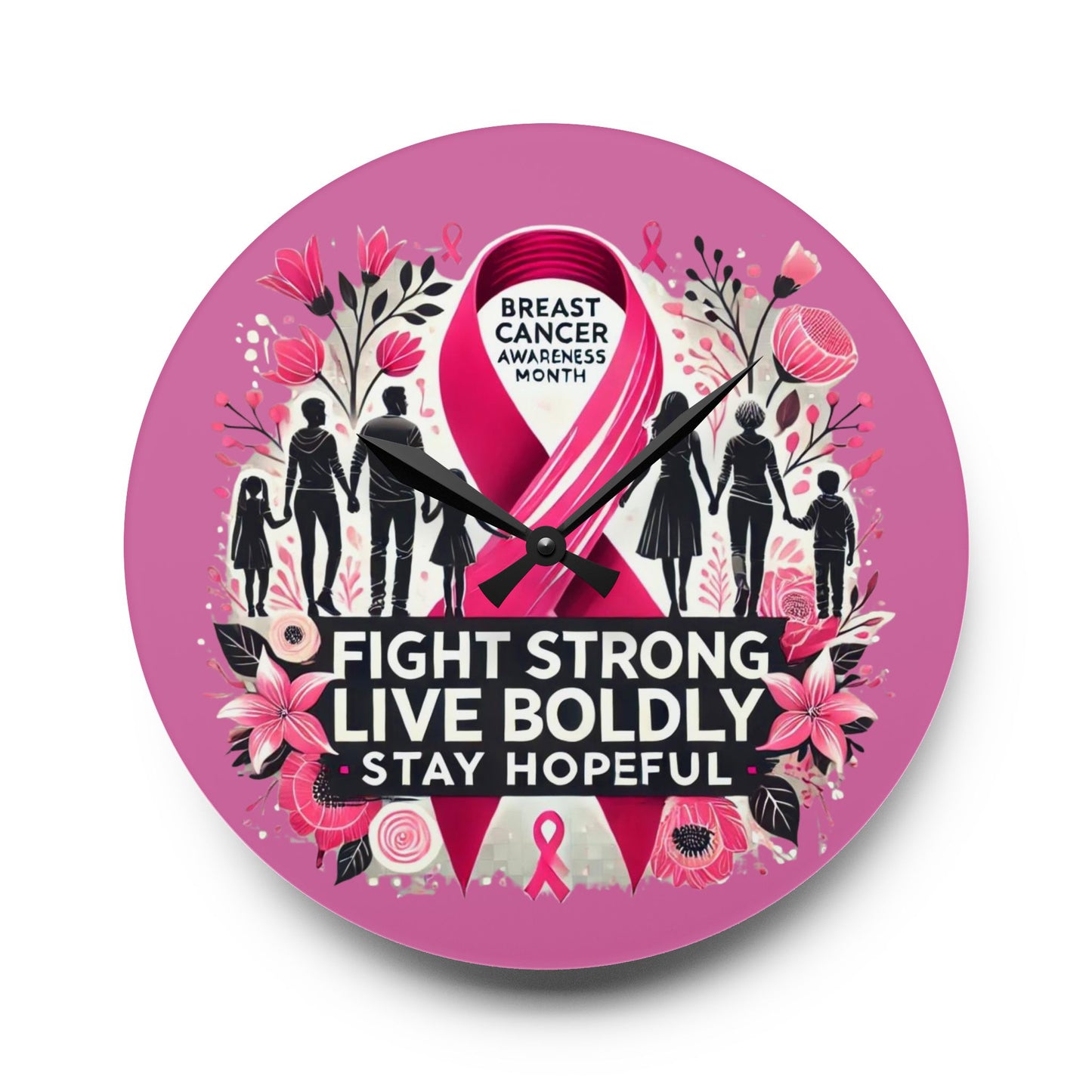 Breast Cancer Awareness Acrylic Wall Clock