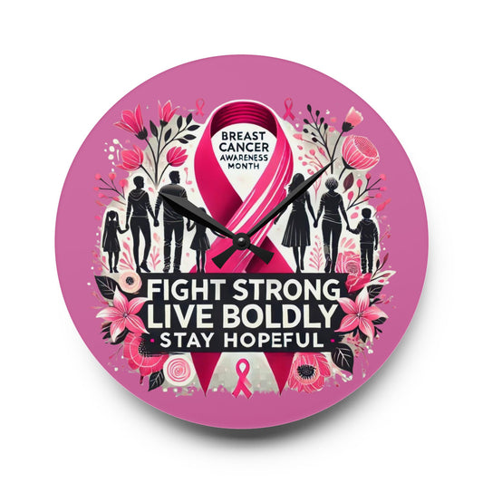 Breast Cancer Awareness Acrylic Wall Clock