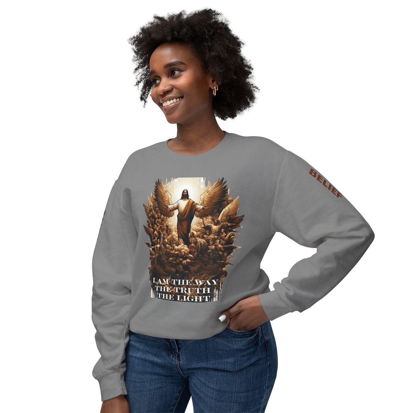 The Way The Truth and The Light Unisex Lightweight Crewneck Sweatshirt