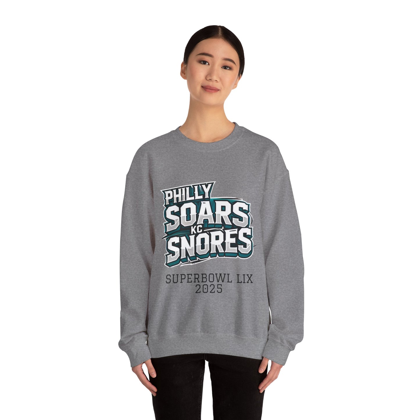 Philly Soars - KC Snores - Black Letters Unisex Heavy Blend™ Crewneck Sweatshirt