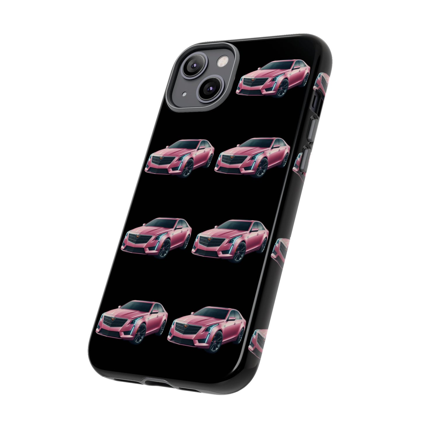Pink Caddy On Black Phone Case