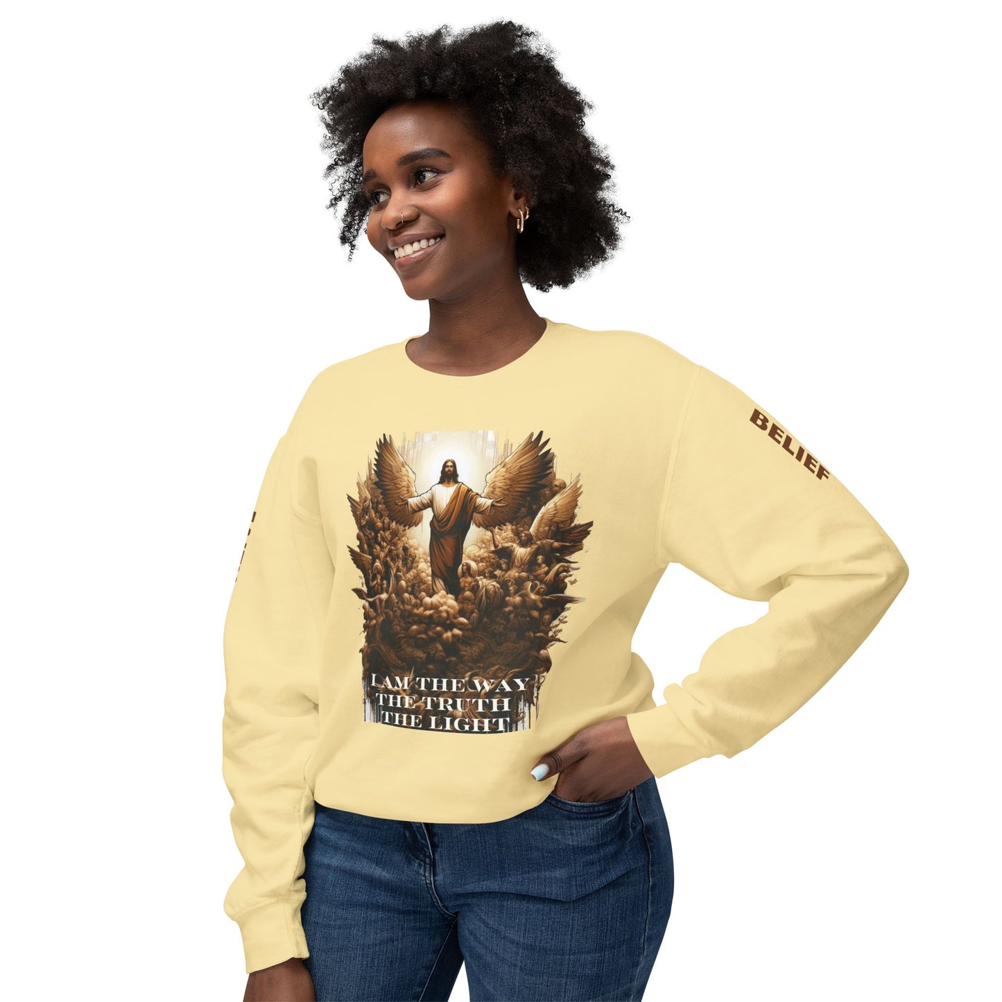 The Way The Truth and The Light Unisex Lightweight Crewneck Sweatshirt
