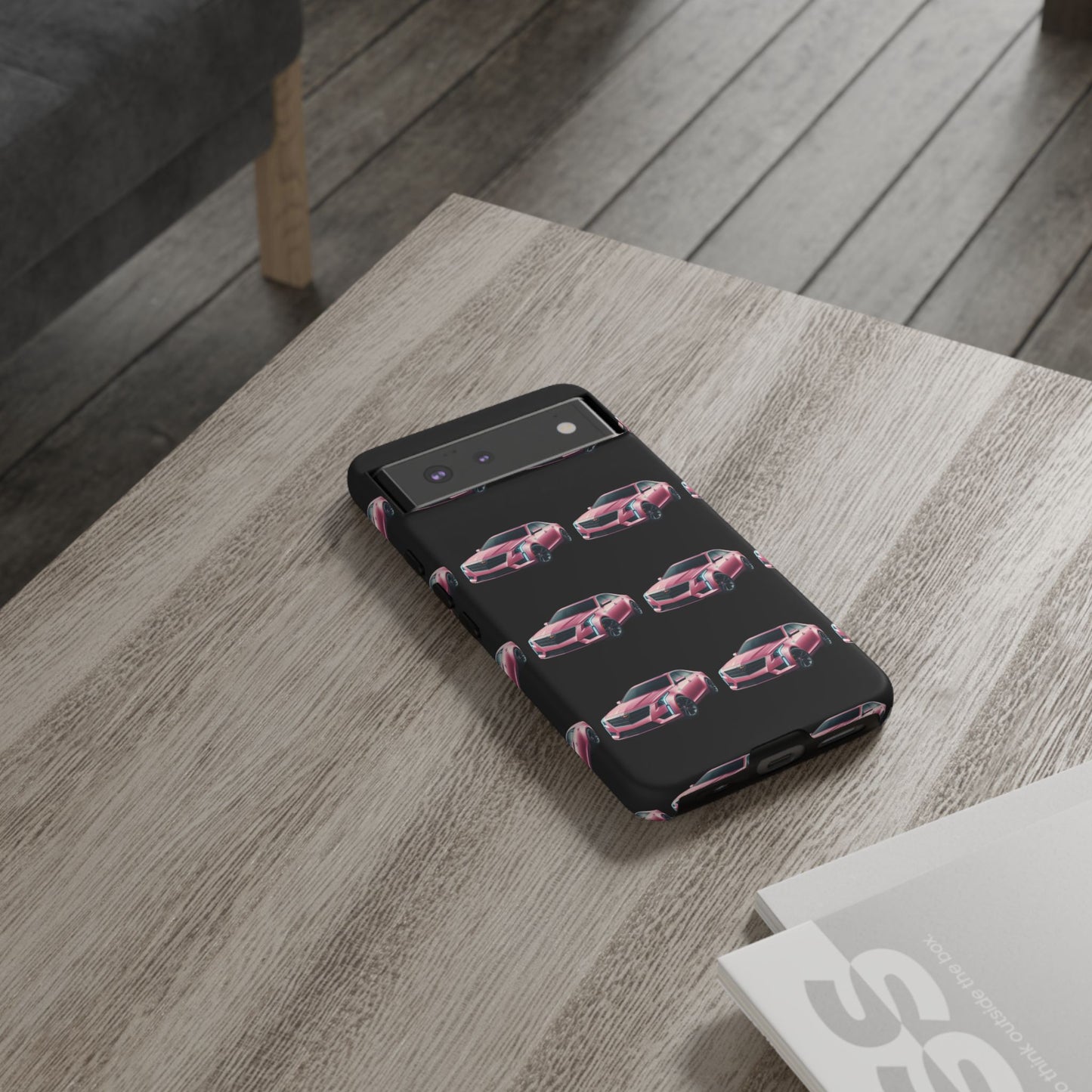 Pink Caddy On Black Phone Case