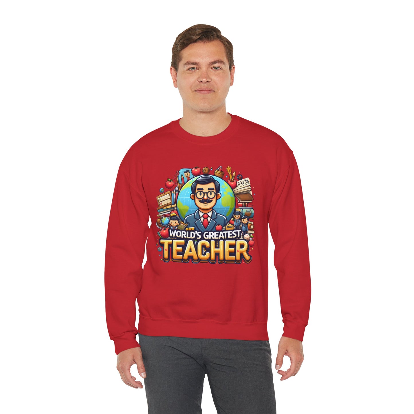 World's Greatest Teacher - Unisex Heavy Blend™ Crewneck Sweatshirt (G1)