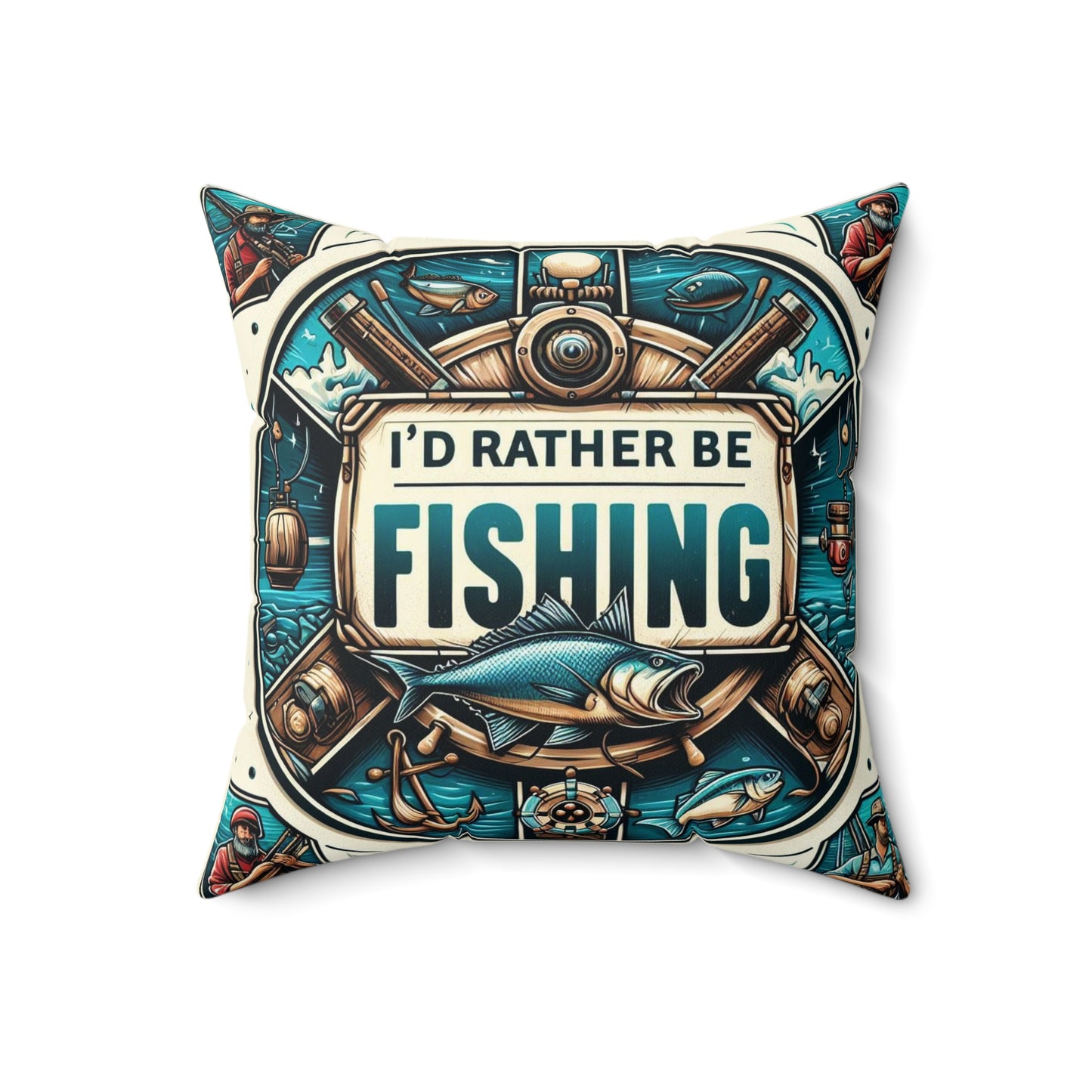 I'd Rather Be Fishing Pillow