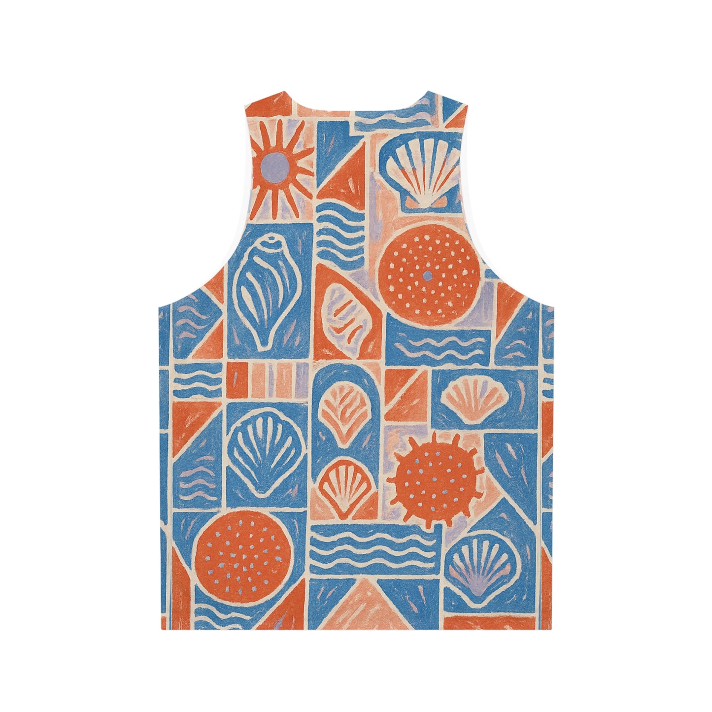 Colorful Ocean-Inspired Unisex Tank Top | Relaxed Summer Wear, Beach Day Outfit, Soft AOP Print, Perfect for Vacations