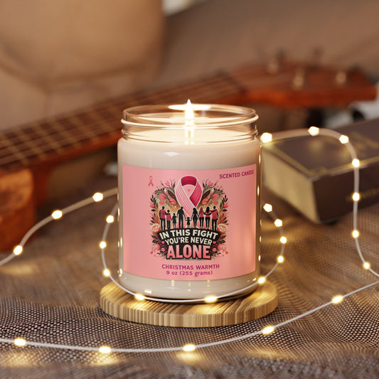 Breast Cancer Awareness Christmas Warmth Scented Soy Candle, 9oz