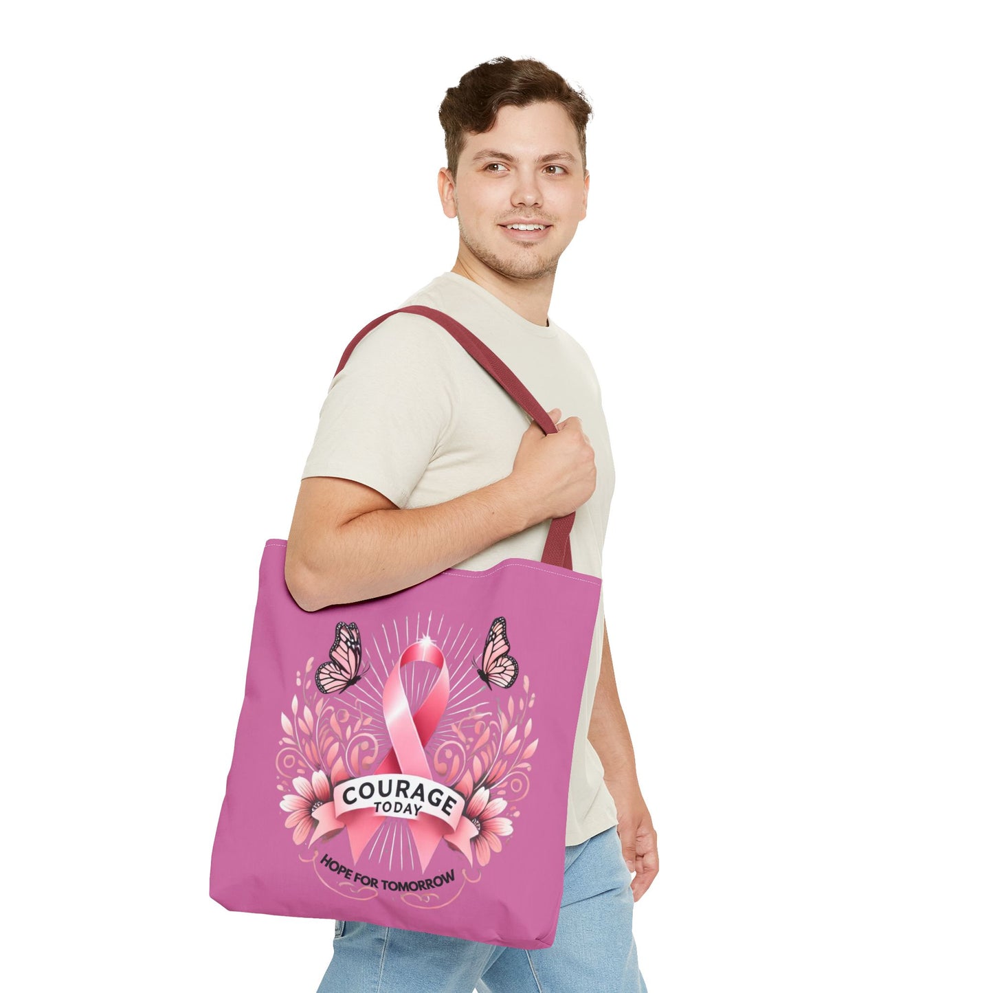 Courage Today... Breast Cancer Awareness Tote Bag