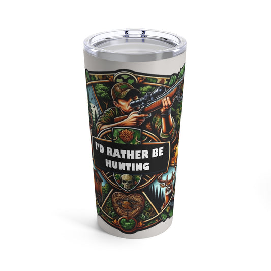 I'd Rather Be Hunting - 20oz Light Grey Tumbler