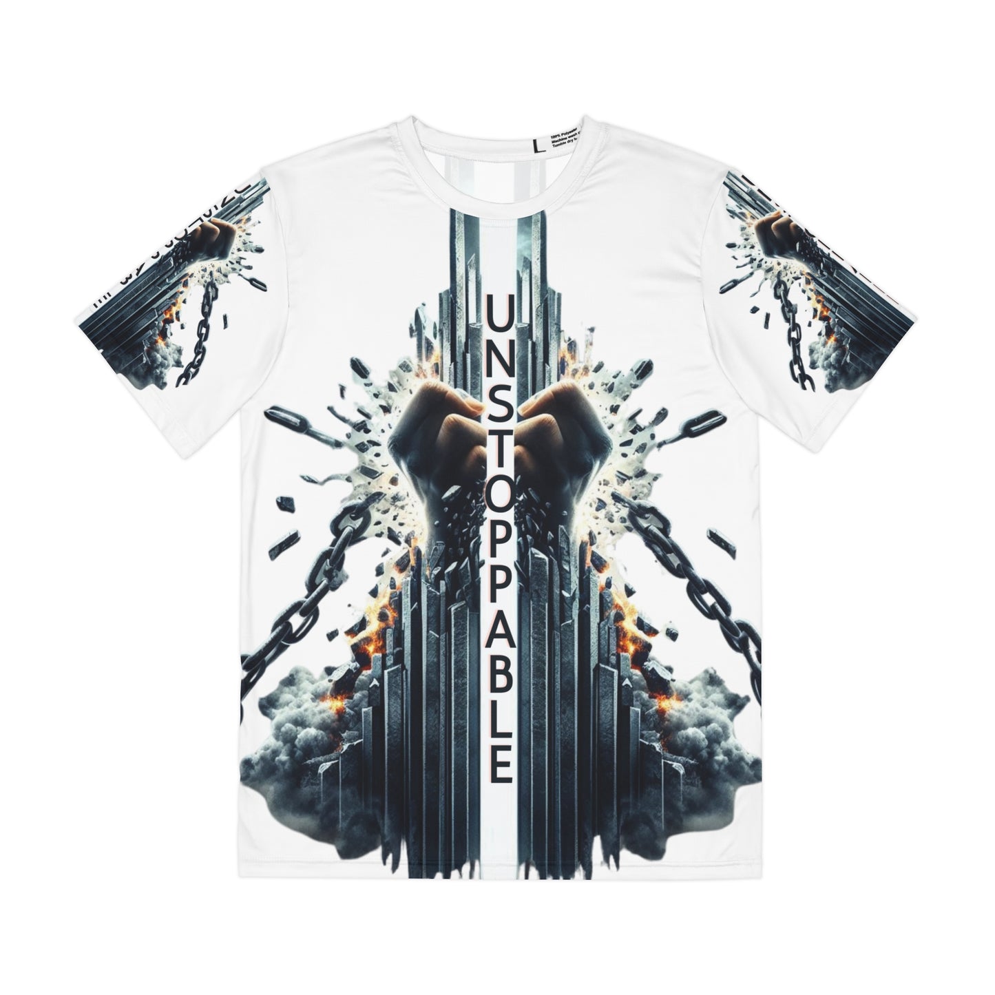 UNSTOPPABLE -Men's Polyester Tee - White