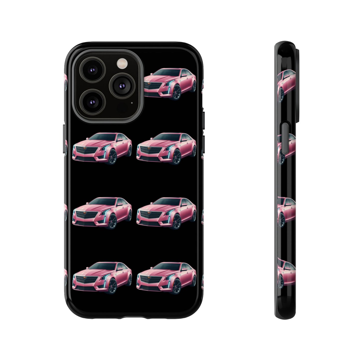 Pink Caddy On Black Phone Case