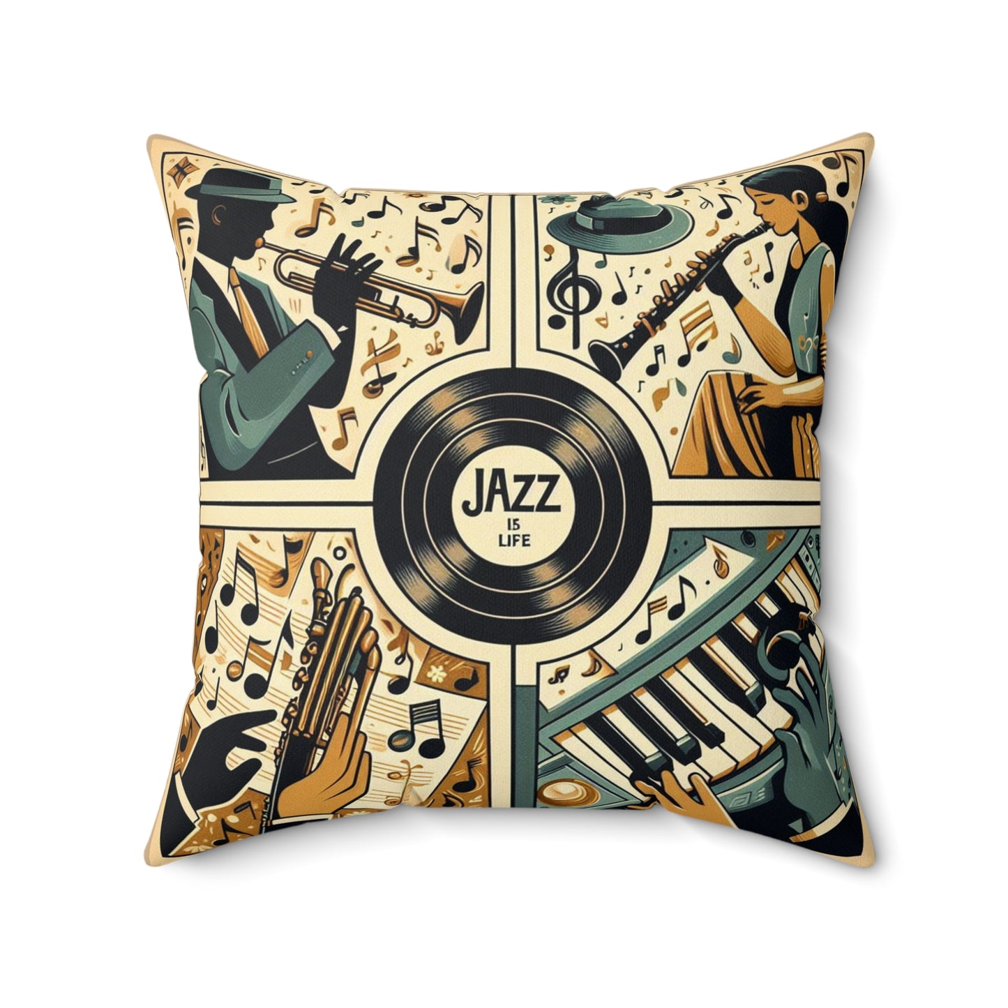 Jazz Is Life" - 2 Sided Print - Album Center Pillow